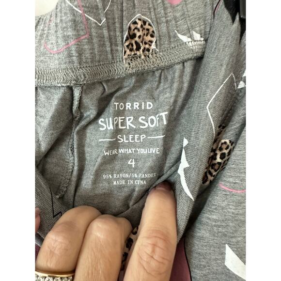 NWT Torrid Gray Top Shorts PJ Lounge Set 4 4X Sleep - Picture 5 of 8